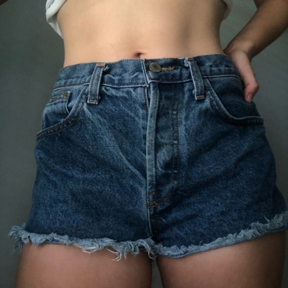 Brandy Melville John Galt Dark Wash Denim Blue Shorts